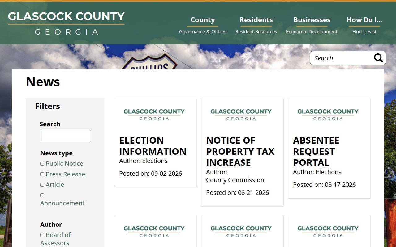 Glascock County warrant lookup and court closure notices