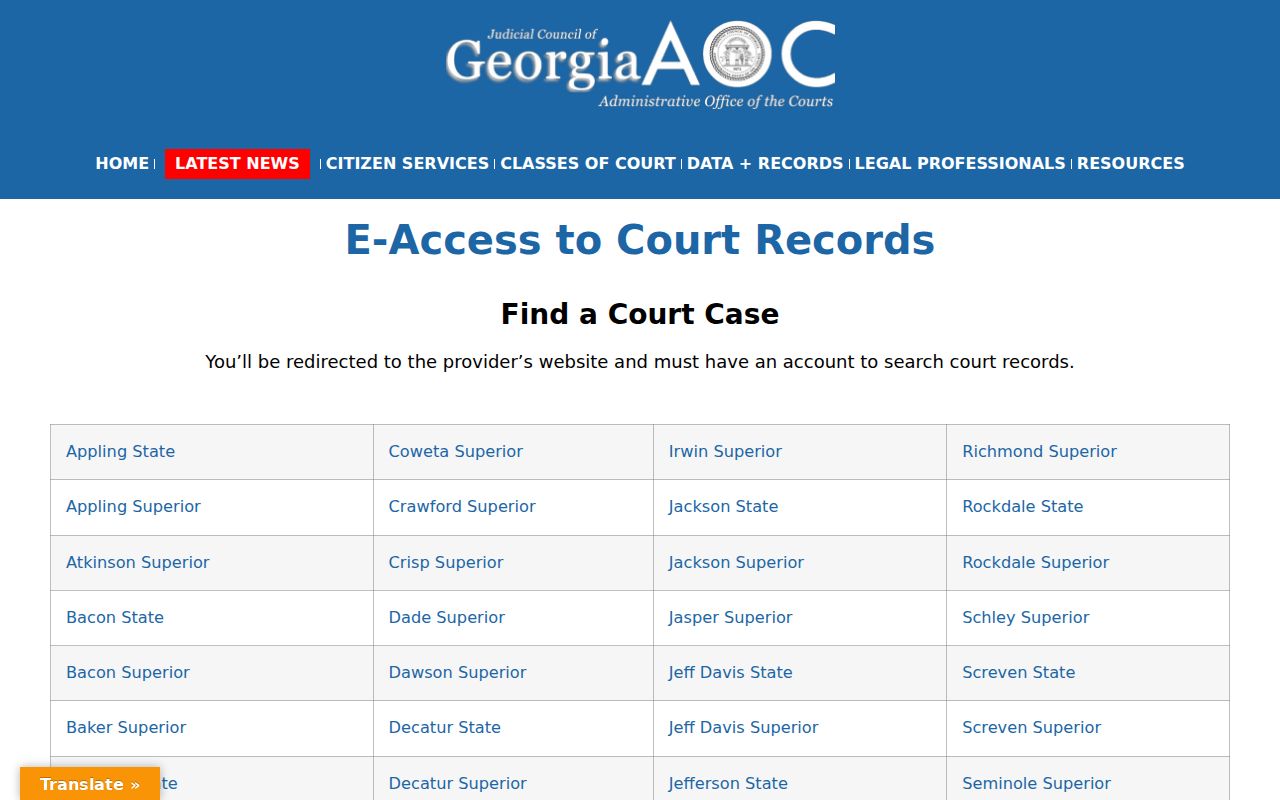 Glascock County outstanding warrant court record access