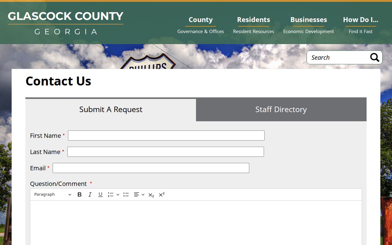 Glascock County official contact directory