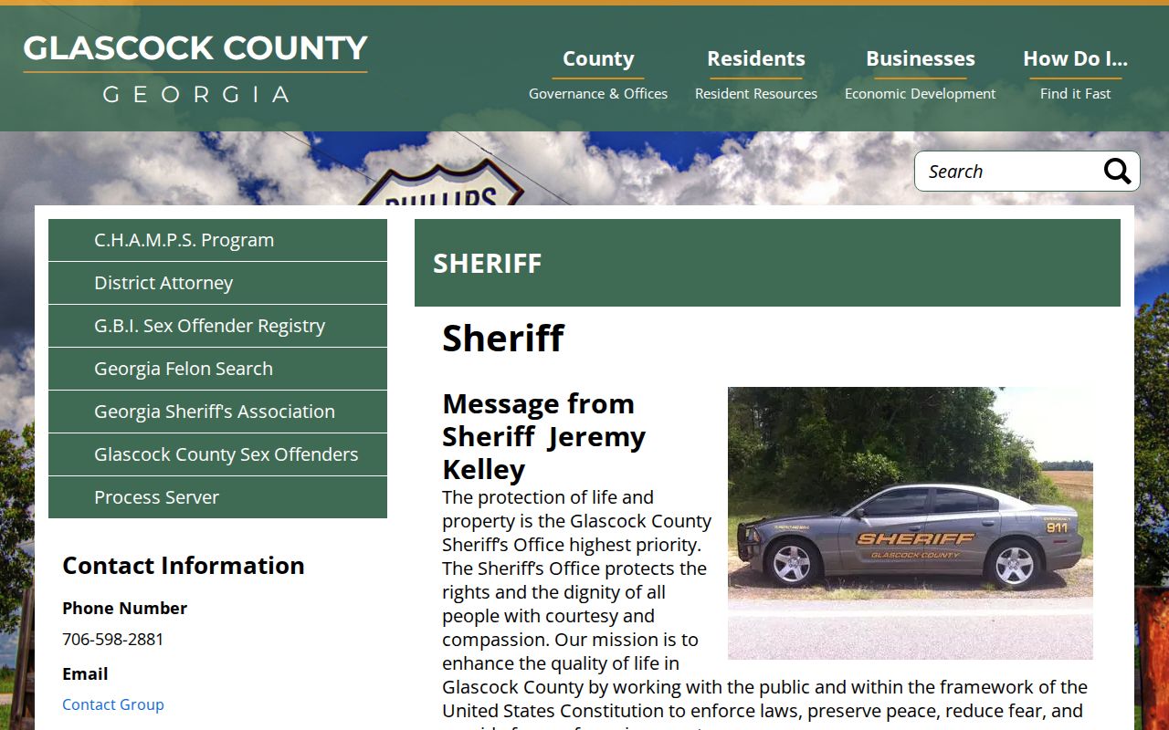 Official Glascock County Sheriff Office page